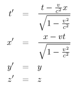 explizite Komponenendarstellung nach einer Lorentz-Transformation in x-Richtung