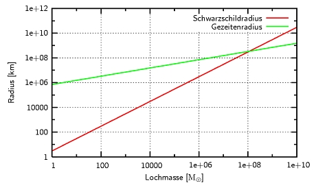 Schwarzschild- versus Gezeitenradius für sonnenartige Sterne