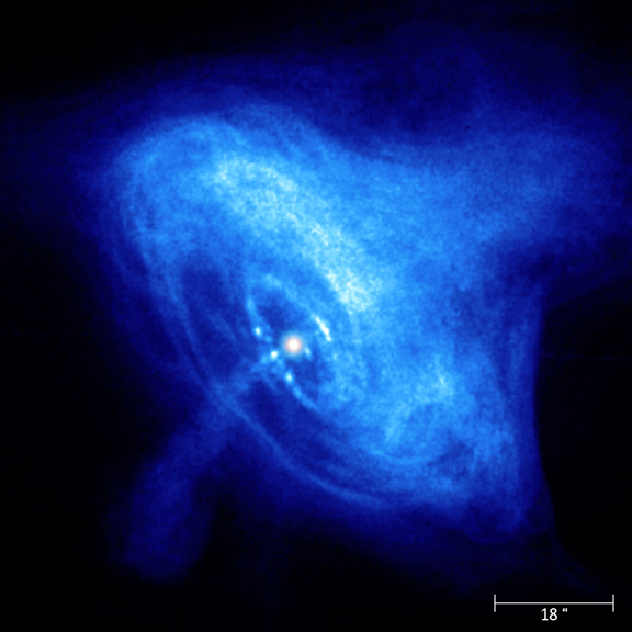 Chandra-Röntgenbild des Krebsnebels mit Pulsar
