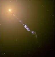 HST-Foto der aktiven Galaxie M87 mit Jet