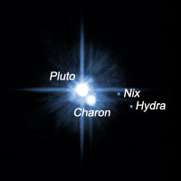 Pluto und seine drei Monde