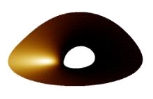Ray Tracing Ergebnis einer Scheibe um ein Schwarzes Loch