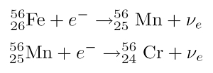 inverser Beta-Zerfall bei Eisen-56 und Mangan-56