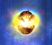 Illustration einer Neutronensternverscmelzung