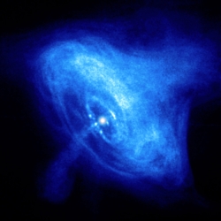 Chandra-Foto von Crabnebel und Pulsar