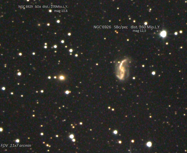 NGC 6926 und NGC 6929 im Sternbild Adler (2) Spektrum der Wissenschaft