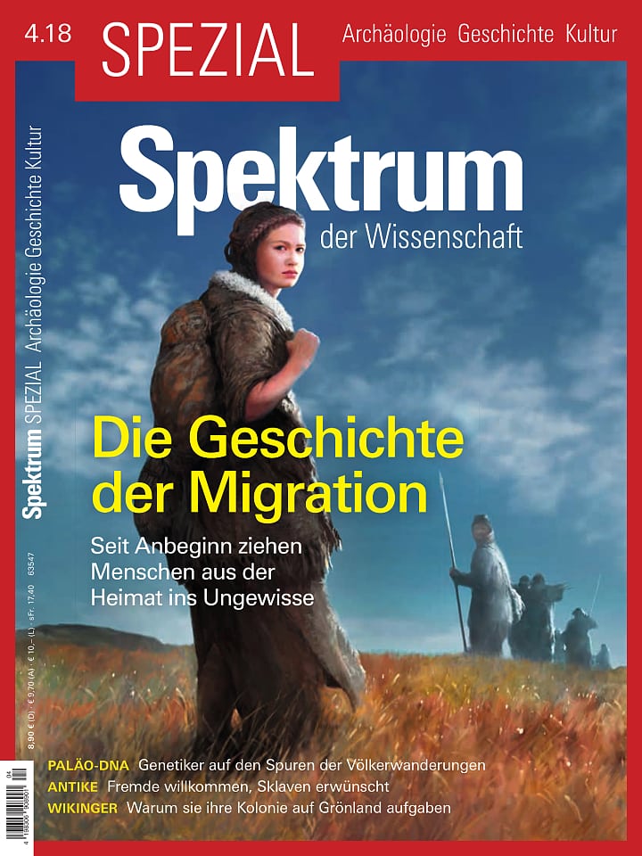 Heftcover Spektrum der Wissenschaft Spezial Archäologie – Geschichte – Kultur 4/2018 Die Geschichte der Migration