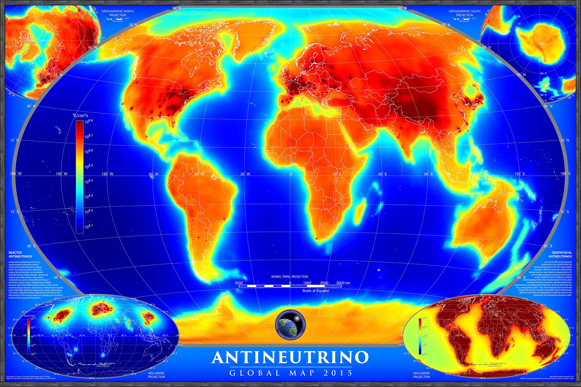 Elementarteilchen Erste Antineutrino Karte Der Erde Zeigt Kernkraftwerke Spektrum Der Wissenschaft