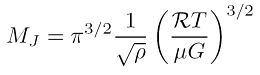 Definition der Jeans-Masse (ohne Rotation, ohne Magnetfeld)