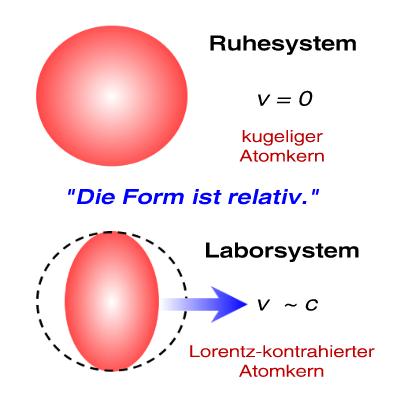 Lorentz-Kontraktion von Atomkernen