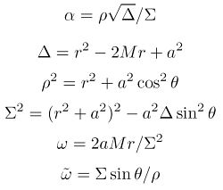 Lapse-Funktion α in Kerr
