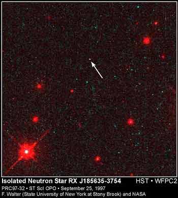 HST-Bild des Quarkstern-Kandidaten RX J185635-3754