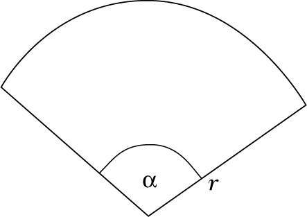 Abbildung 1 zum Lexikonartikel Kreissektor Abbildung 1 zum Lexikonartikel Kreissektor