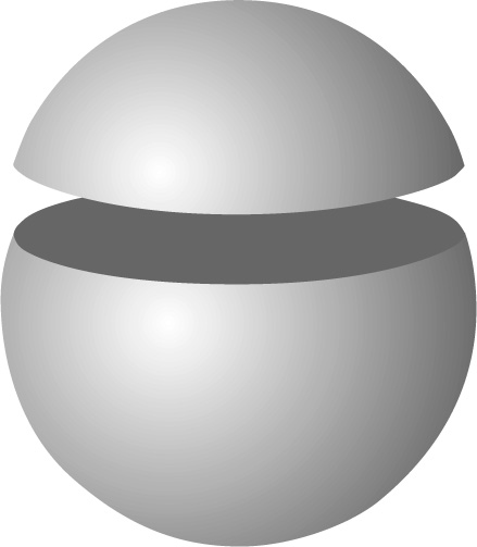 Abbildung 1 zum Lexikonartikel Kugelabschnitt Abbildung 1 zum Lexikonartikel Kugelabschnitt