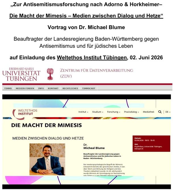 Mimesis, Medien & Macht – Grundsatzrede beim Weltethos-Institut Tübingen