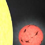 Vergleich der Sonne mit einem M-Zwergstern