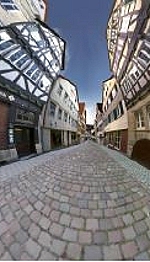 Radfahrer in der Tübinger Altstadt